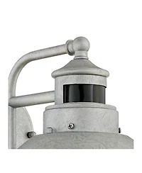 John Timberland Modern Industrial Outdoor Barn Lights Set of 2 Metal Dusk to Dawn Motion Sensor Gooseneck Clear Glass Exterior