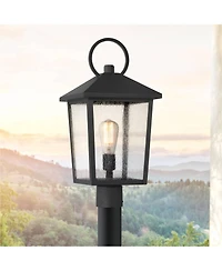 John Timberland Westmont 20 High Modern Outdoor Post Light Fixture Pole Porch Weatherproof Sand Aluminum Glass Shade