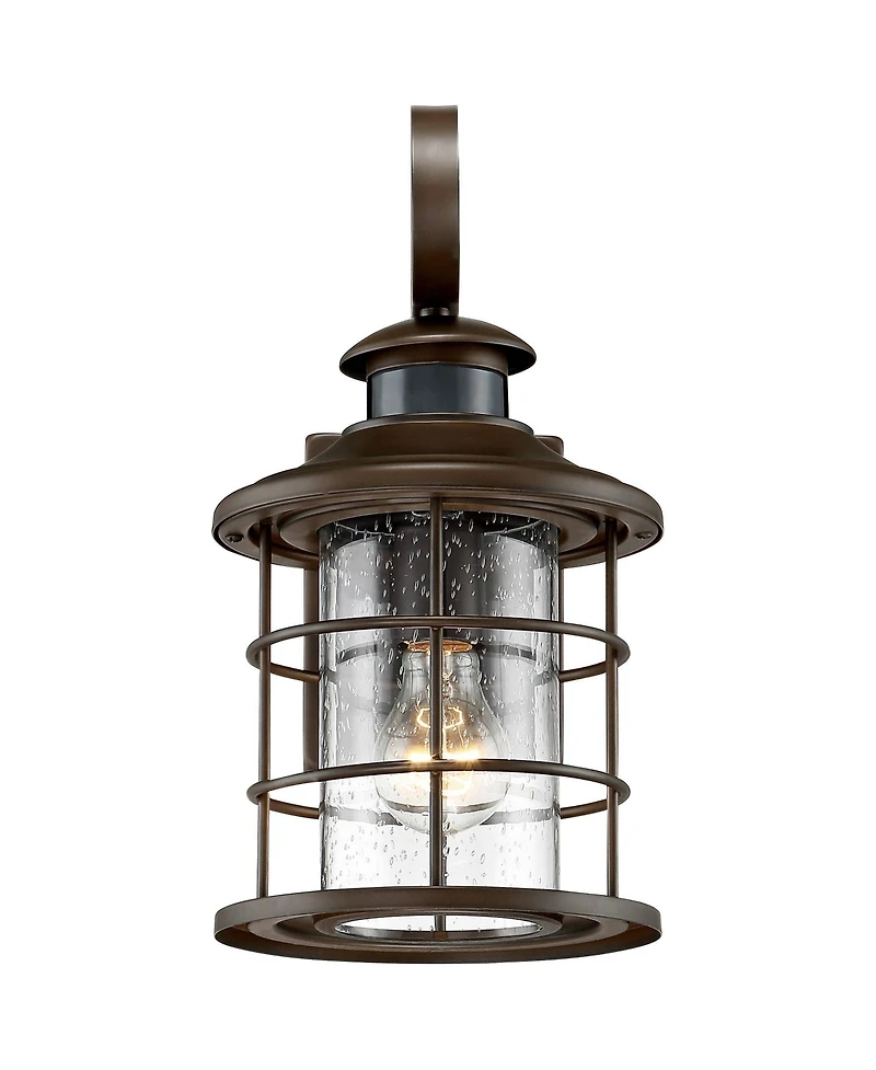 John Timberland Hogan High Traditional Outdoor Wall Light Fixture Mount Porch House Set of 2 Motion Sensor Bronze Finish