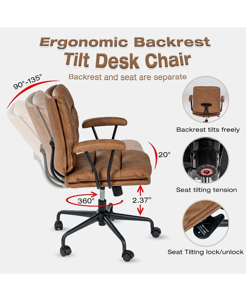 Streamdale Furniture Adjustable Office Chair with Lumbar Support