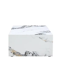 Streamdale Furniture Marble Pattern Mdf Coffee Table - Luxurious Living Room Accent