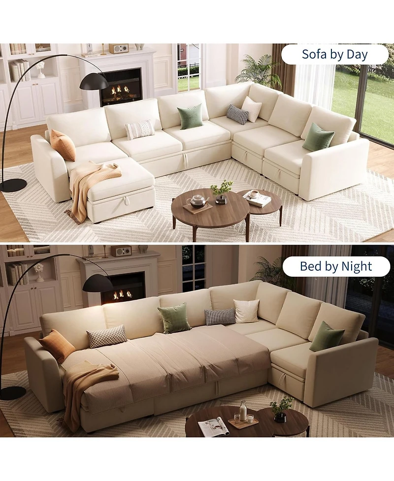 gaomon Sectional Sleeper Sofa with Pull Out Bed