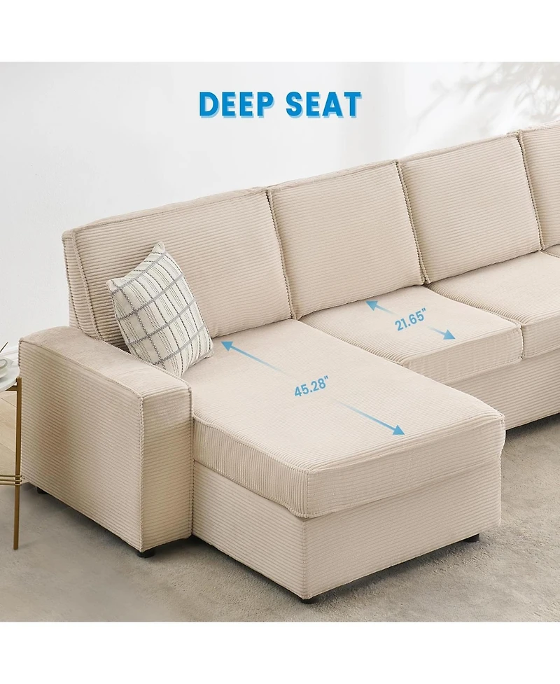 gaomon Modular Sectionla Sofa, 7 Seat U-Shaped Couch with Removable Washable Covers, Modern Convertible Deep Seat Sofa