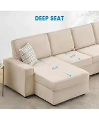 gaomon Modular Sectionla Sofa, 7 Seat U-Shaped Couch with Removable Washable Covers, Modern Convertible Deep Seat Sofa