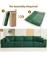 gaomon 137" Sectional Couch Cloud Modular Modern Linear Sofa with Chaise Lounge, Corduroy Fabric, No Assembly Required