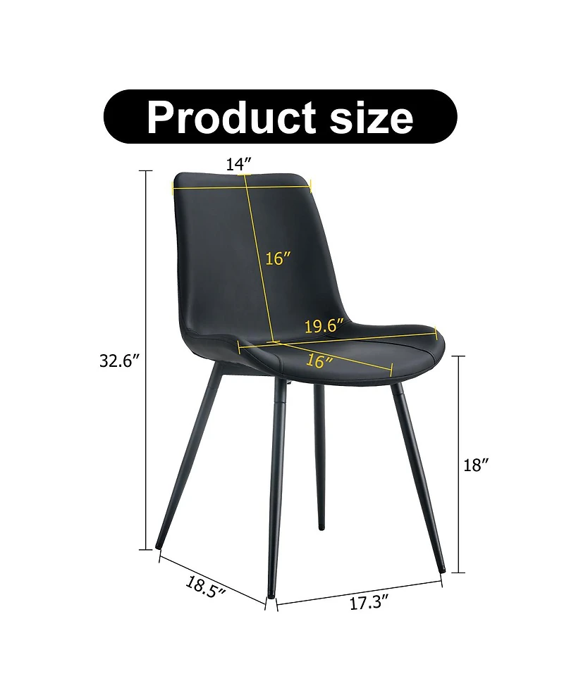 Streamdale Furniture Faux Leather Dining Chairs