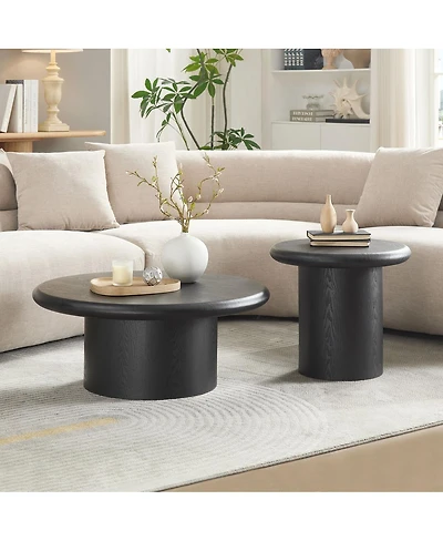 Streamdale Furniture Modern 2-Pc Round Coffee Table Set
