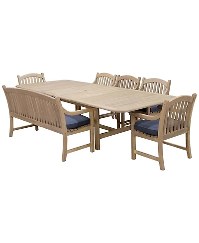 Bristol 7-Pc. Rectangle Dining Set (Dining Table, Chairs and Bench), Created for Macy's