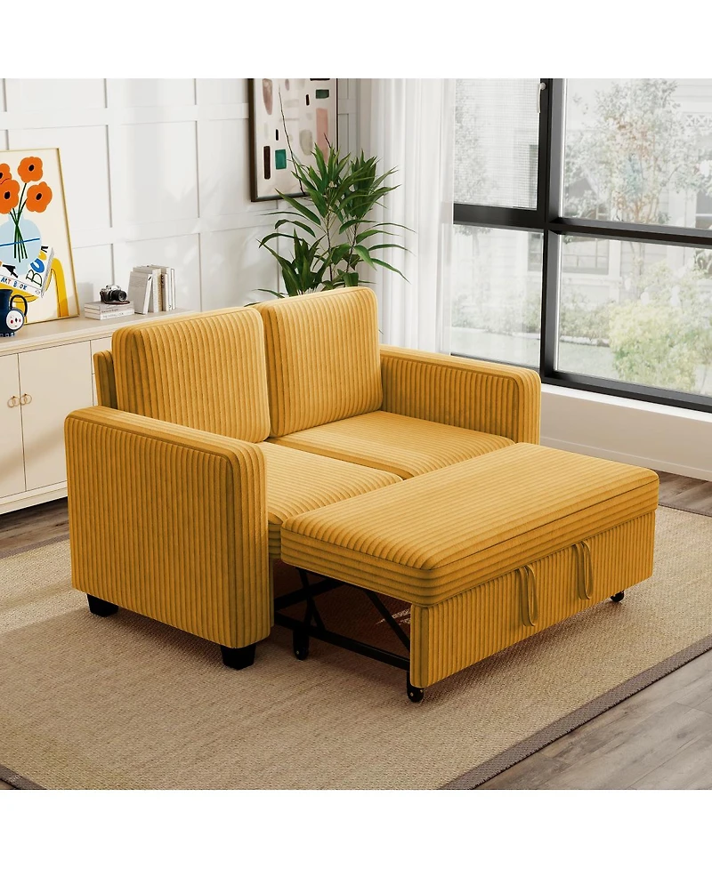 Streamdale Furniture Corduroy 2-Seat Pull-Out Sofa Bed