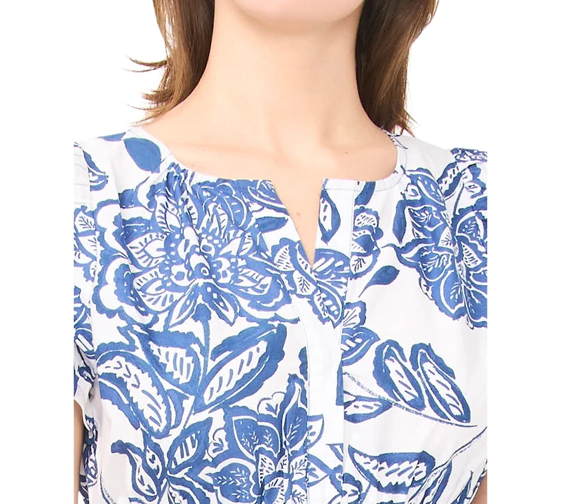 Msk Women's Short-Sleeve V-Neck Maxi Dress