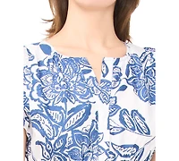 Msk Women's Short-Sleeve V-Neck Maxi Dress