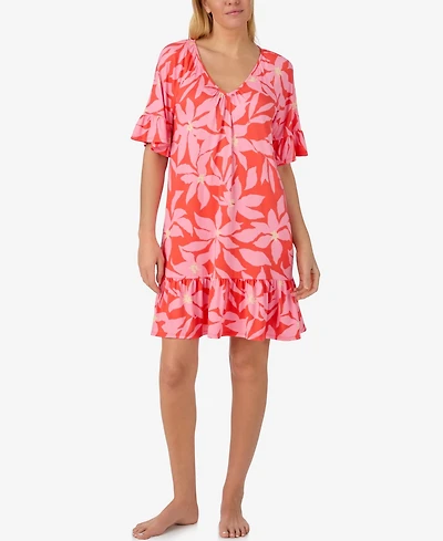 Ellen Tracy Women's V-Neck Short Nightgown