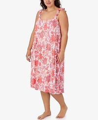 Ellen Tracy Plus Sleeveless Midi Nightgown