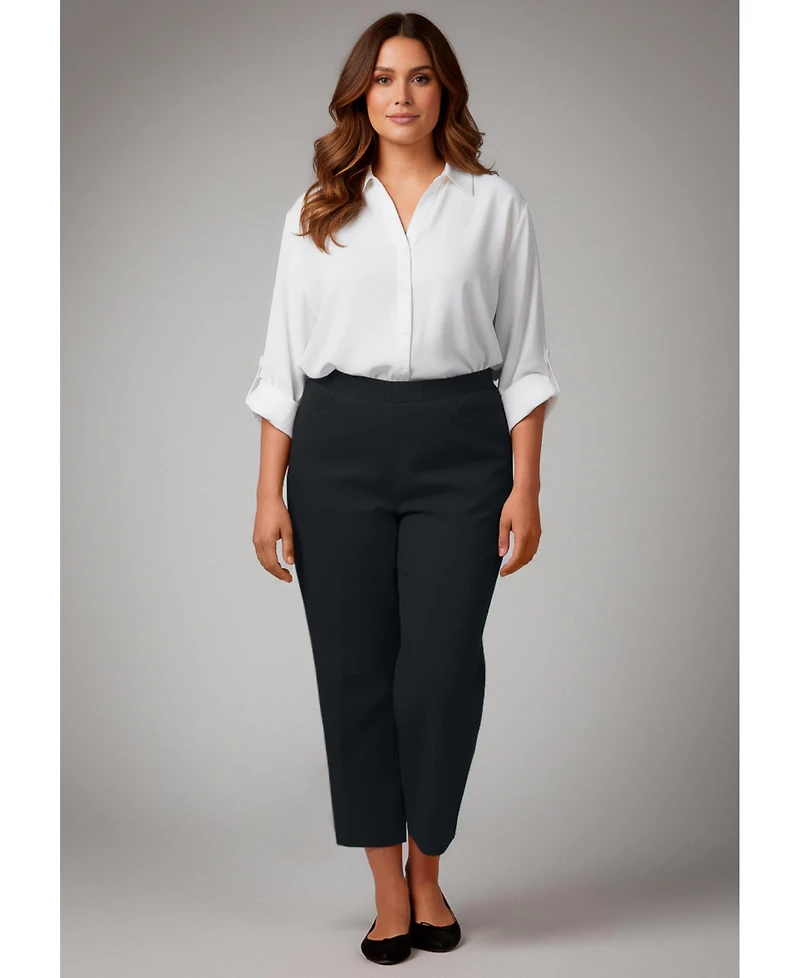 Avenue Women's Super-Stretch Straight Ankle Pull-On Pant