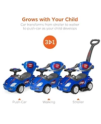 Best Choice Products 3-in-1 Kids Push and Pedal Toddler Ride On Wagon Play Toy Stroller w/ Sounds, Handle, Horn