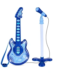 Best Choice Products 19in Kids Flash Guitar, Pretend Play Musical Instrument Toy for Toddlers w/ Mic