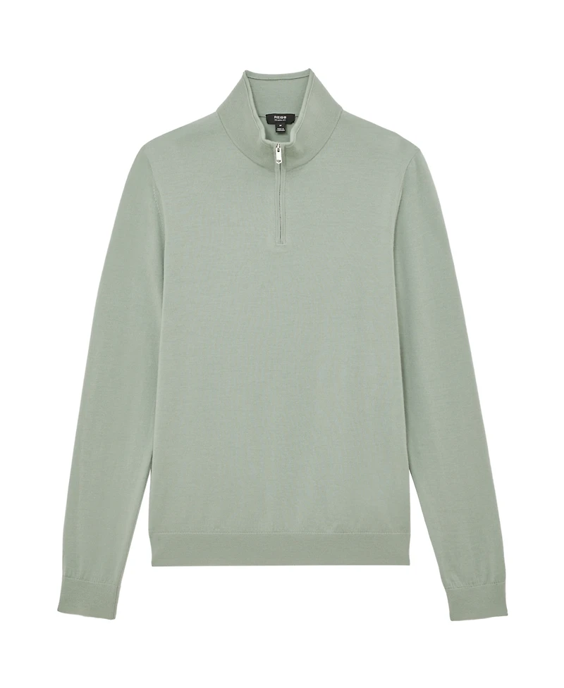 Reiss Men's Merino Wool Half-Zip Jumper Sweater
