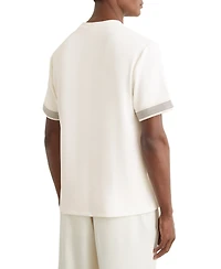 Reiss Men's Textured Tape-Cuff Modern-Fit T-Shirt