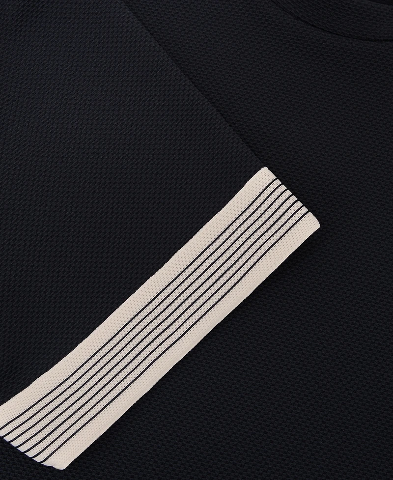 Reiss Men's Textured Tape-Cuff Modern-Fit T-Shirt