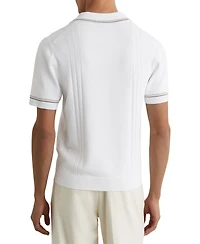 Reiss Men's Tipped Half-Button Knitted Polo Shirt