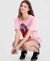 Minnie Mouse Juniors' Chenille-Embroidered T-Shirt