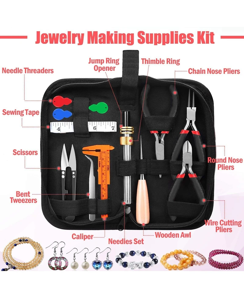 Gnuadz Wire Wrapping Jewelry Making Repair Beading Kit Tools Pliers Findings Ring