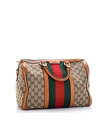 Pre-Owned Gucci Medium Vintage Web Boston Bag Gg Canvas