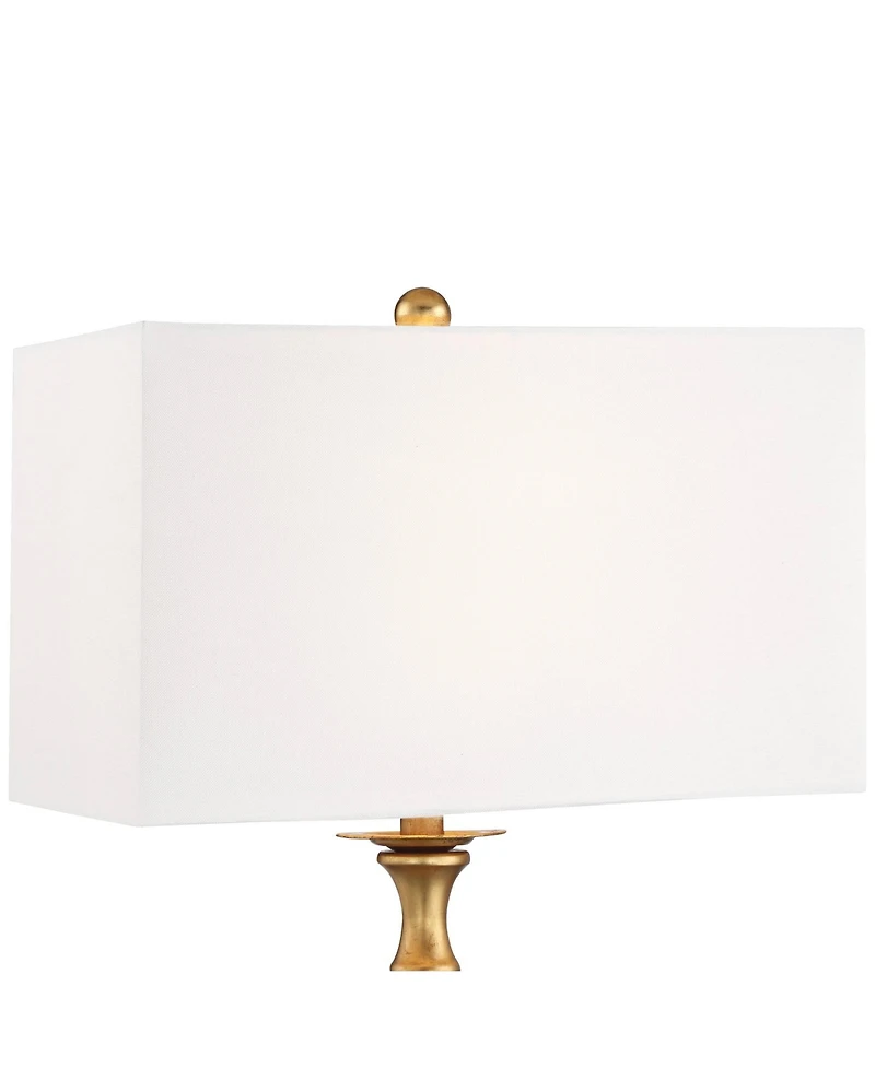 Vienna Full Spectrum Valerie Modern Table Lamp with Riser 28" Tall Clear Crystal Fabric Shade for Bedroom Living Room Bedside Nightstand Office