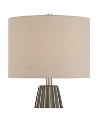 360 Lighting Olsen 26 1/2" High Charcoal Stripe Ceramic Table Lamp