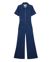 Reiss Women's Danie Wide-Leg Zip-Through Denim Jumpsuit