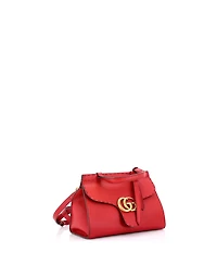 Pre-Owned Gucci Mini Gg Marmont Top Handle Bag Leather