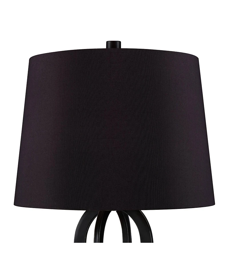 360 Lighting Marcel Industrial Table Lamps High Set of 2 with Usb Charging Port and Nightlight Led Drum Shade for Bedroom Bedside Desk