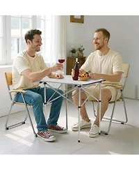 Gouun Portable Roll Up Camping Table Lightweight Folding Outdoor Side Table