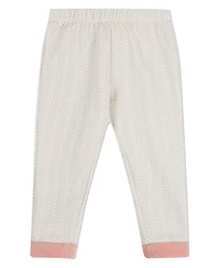 MeMoi Kids Chevron-Printed Cotton-Rich Velour-Trim Pajama Set
