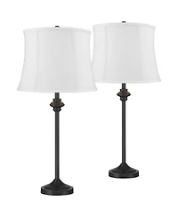360 Lighting Lynn Modern Industrial Buffet Table Lamps 26" High Set of 2 Metal Softback Drum Shade for Bedroom Living Room Bedside Family