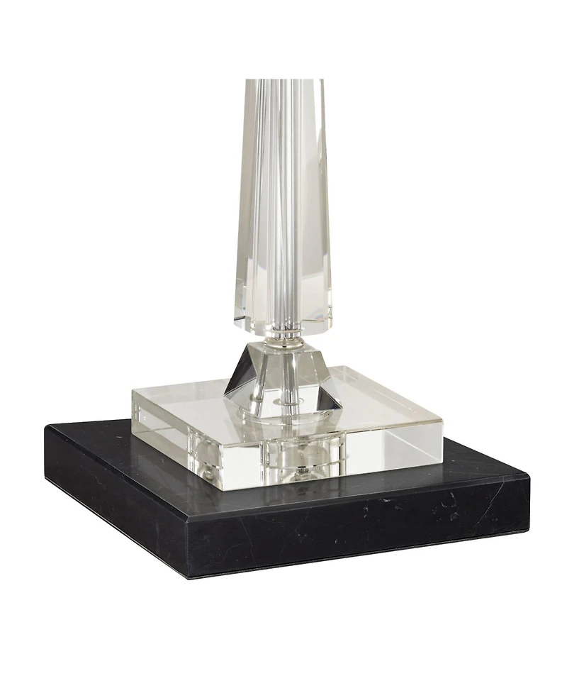 Vienna Full Spectrum Aline Traditional Table Lamp with Square Black Marble Riser 26 1/2 High Crystal Shade for Bedroom Living Room Bedside House