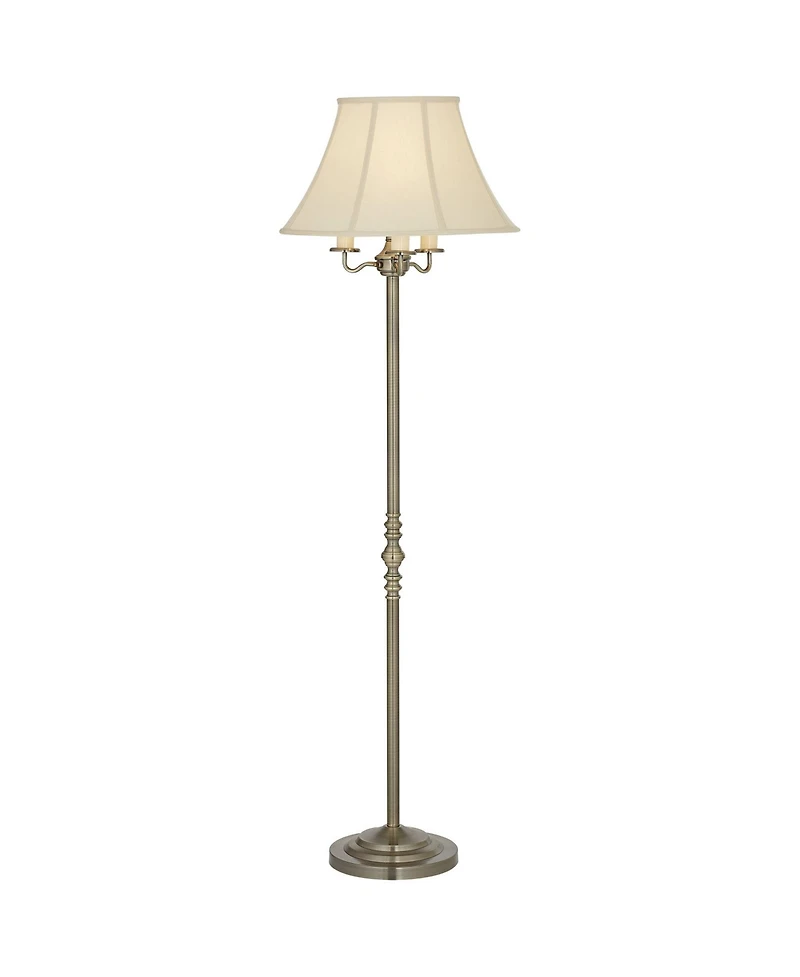 Regency Hill Montebello Traditional 59" Tall Standing Floor Lamps Set of 2 Lights 4-Light Antique Brass Finish