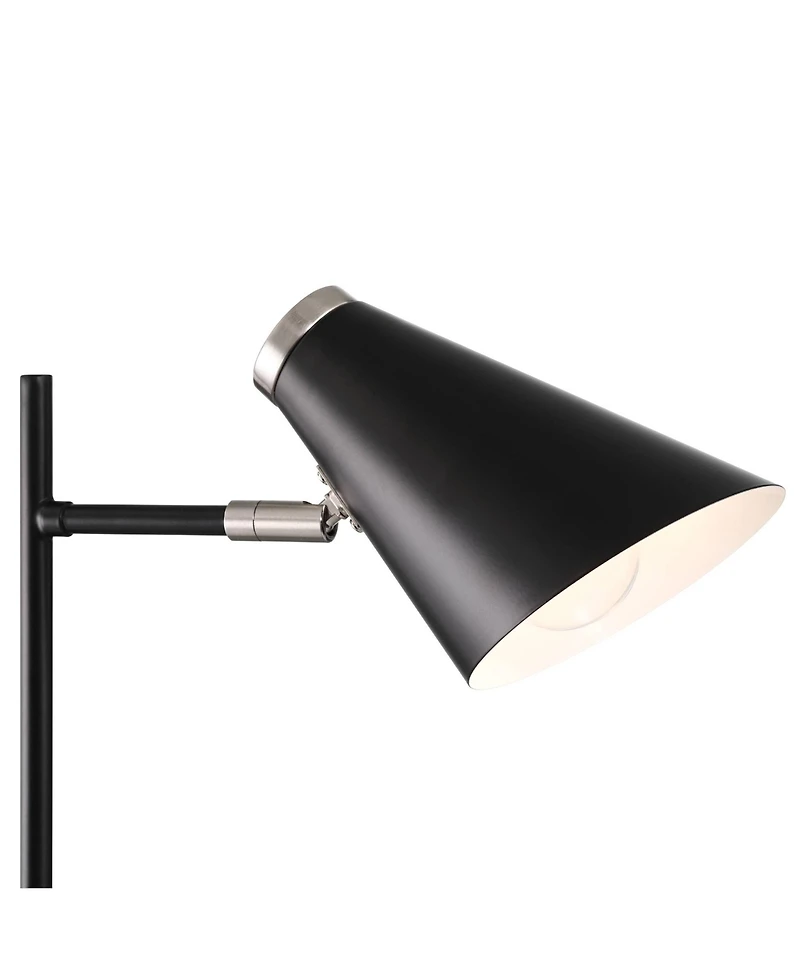 360 Lighting Duke 20 3/4" High Mid Century Modern Desk Lamps Set of 2 Usb Port Nickel Finish Metal Home Office Charging