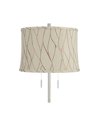 360 Lighting Abba Modern 65" Tall Standing Floor Lamp Twin Pull Chain Silver Metal Brushed Steel Finish