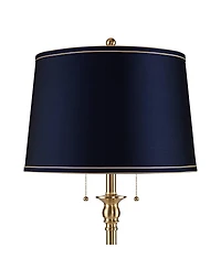 360 Lighting Dyna 58" High Antique Brass and Drum Shade 2-Light Floor Lamp