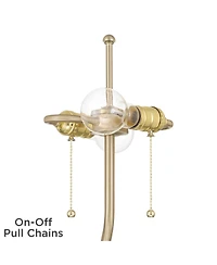 Possini Euro Design Brella 24 1/4"H Rattan 2-Light Lamp Set with Dimmer