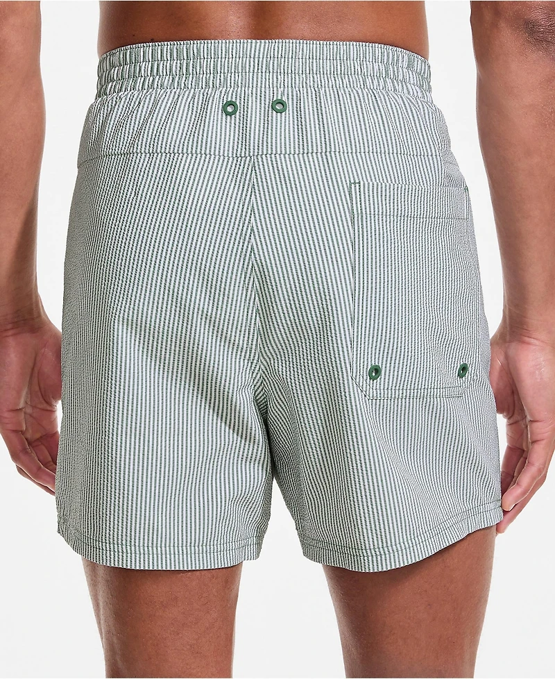 Lands' End Men's 5" Seersucker Volley with Hydroliner Swim Trunk