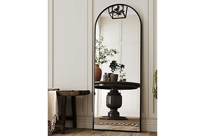 Antok Full Length Mirror, 58"x18" Floor Mirror, Arch Floor Standing Mirror Freestanding Arch Full Body with Stand for Bedroom, Hanging Mounted for Liv