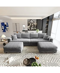 Streamdale Furniture Plush Corduroy 4-Seat Sofa