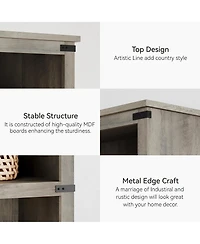 gaomon 40" Tall Farmhouse 3-Tier Wooden Bookcase, Modern Storage Bookshelf