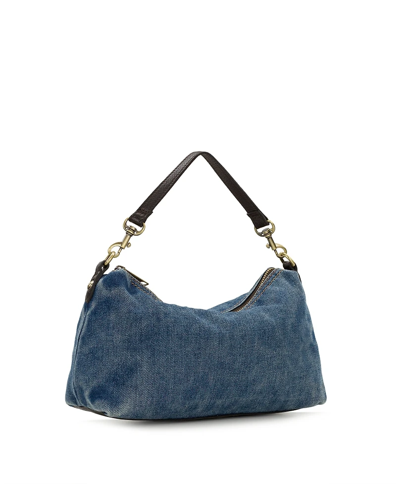 Patricia Nash Kolena Stonewashed Denim Hobo Crossbody Handbag