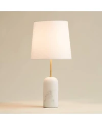 360 Lighting Ben 25" High Small Cylinder Modern Glam Table Lamp Marble Finish Living Room Bedroom Bedside
