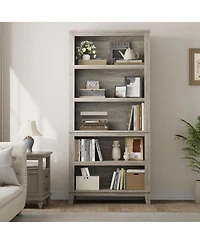 gaomon 71" Tall 5-Tier Farmhouse Wooden Bookcase with Adjustable Shelves, 31.5" Wide