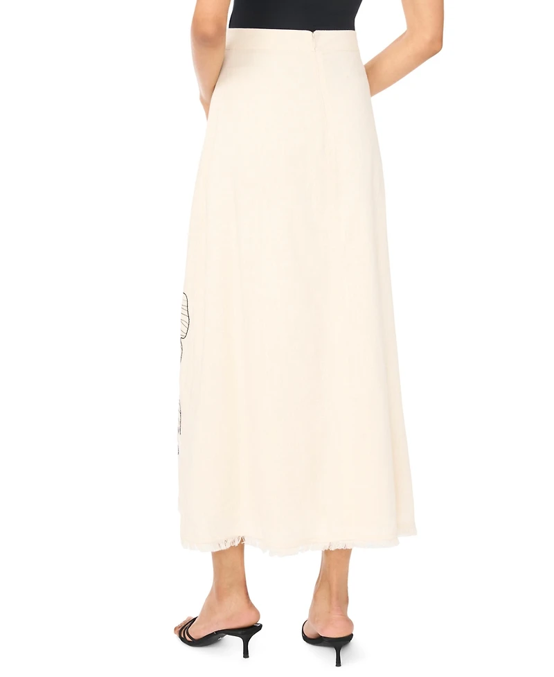 Vince Camuto Women's Printed Invisible Zipper Maxi Skirt