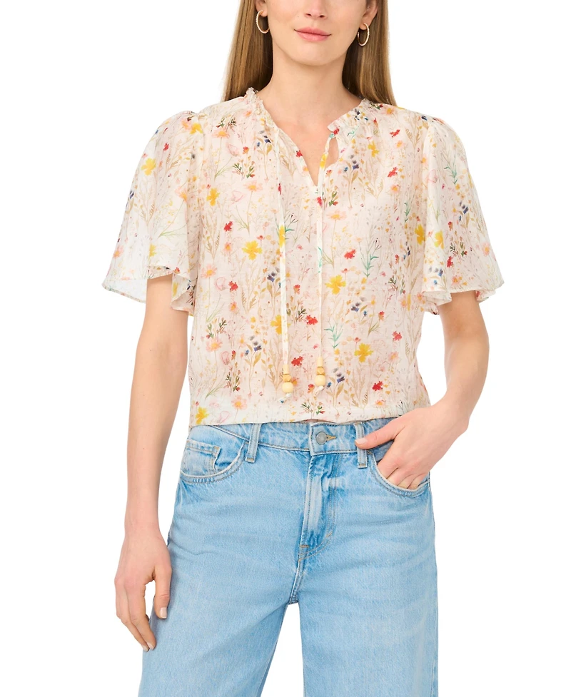 Vince Camuto Women's Short-Sleeve Crewneck Pull-On Blouse